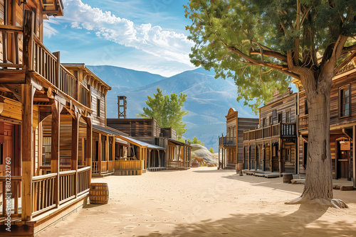 Wild west, an empty street of the old town
