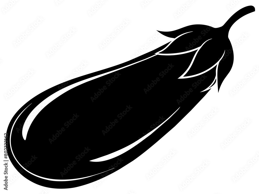 Eggplant silhouette vector illustration isolated on a white background. Eggplant silhouette vector illustration isolated on a white background.