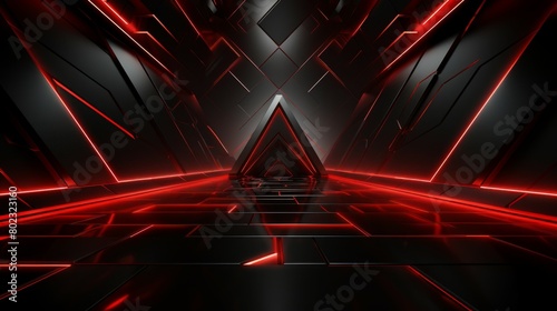 red and black gaming interior, esport broadcast background