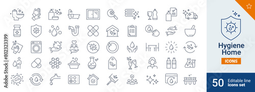 Hygiene icons Pixel perfect. clean, water, hand, ... 