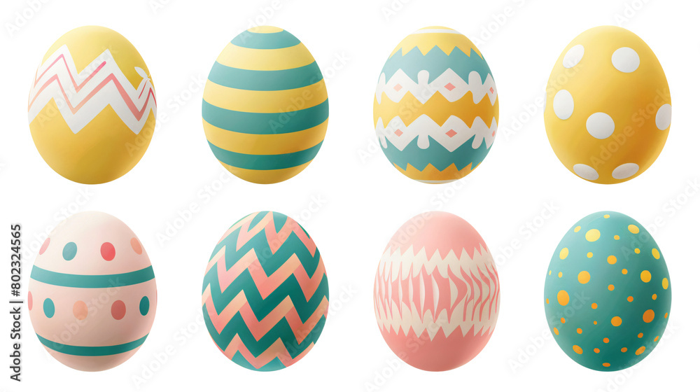 a group of eggs with different designs a group of eggs with different designs