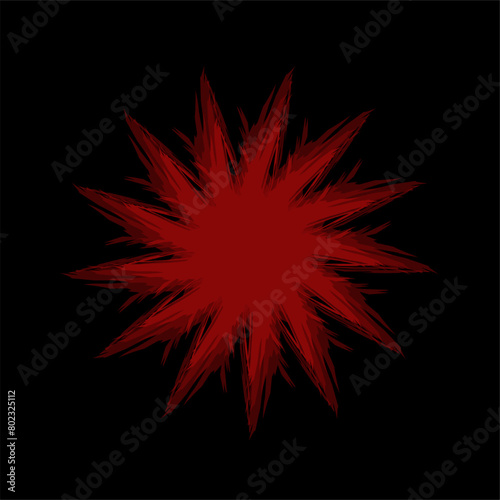 Vector black red abstract op-art art element. Optics, visual arts, artistic elements, spirals.