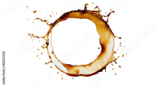 Coffee stains isolated over white background.