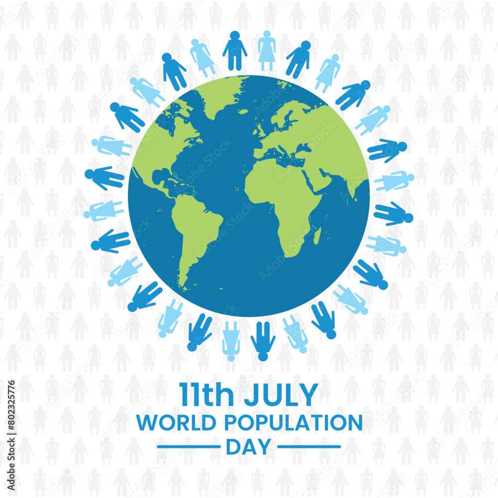 world population day with earth vector file