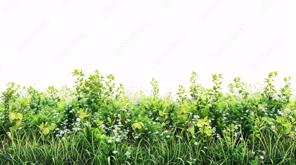 A field of green grass with a white background A field of green grass with a white background