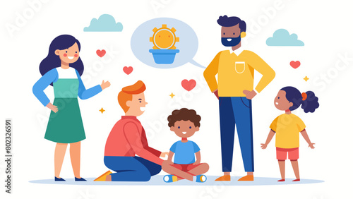 A parenting class led by a life skills coach specifically tailored to the needs of parents with neurodivergent children providing strategies for. Vector illustration