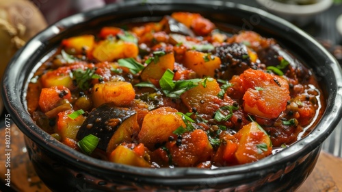 The cuisine of Bahrain. Thick vegetable stew in Bahraini style.