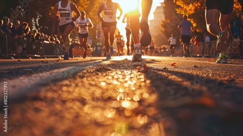 Craft a prompt that immerses readers in the pulse-pounding excitement of a fast-paced footrace. photo