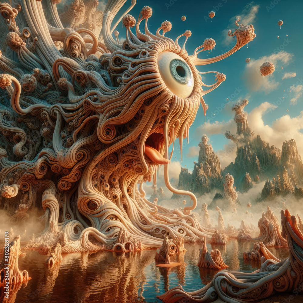 Obraz premium AI generative, surrealism abstract fantasy art, surrealism and abstract fantasy, strange and abstract surrealism art, surrealism fantasy abstract art, strange and abstract surrealism unique surrealism
