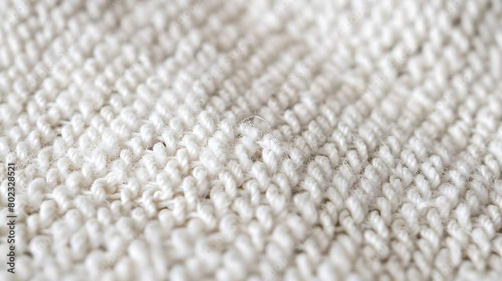 White natural texture of knitted wool textile material background. White cotton fabric woven canvas texture. Generative AI.