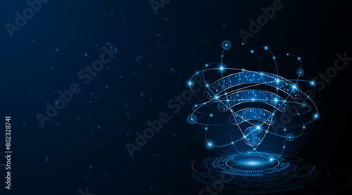 Abstract wifi symbol. Concept of communication technology, internet signal or wireless connection.