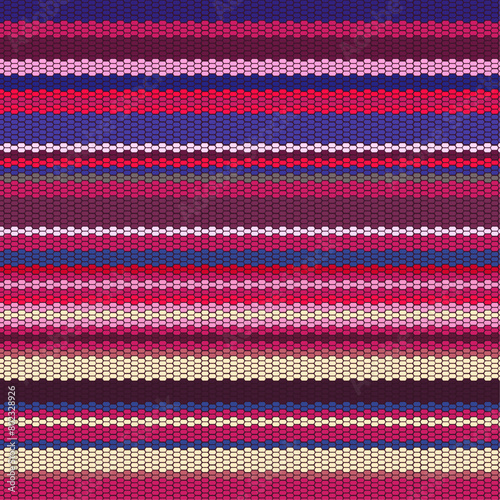 A lined textiles of Blanket stripes in seamless vector patterns and texture style. colorful shapes traditional pattern on dark Background used for fashion and clothes