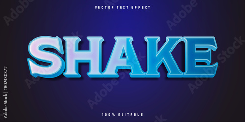 Editable Text Effect Shake 3D Vector Template