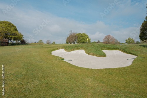 Fototapeta Naklejka Na Ścianę i Meble -  Morning walk over Cowdray golf coarse, Midhurst, West Sussex, England, UK.