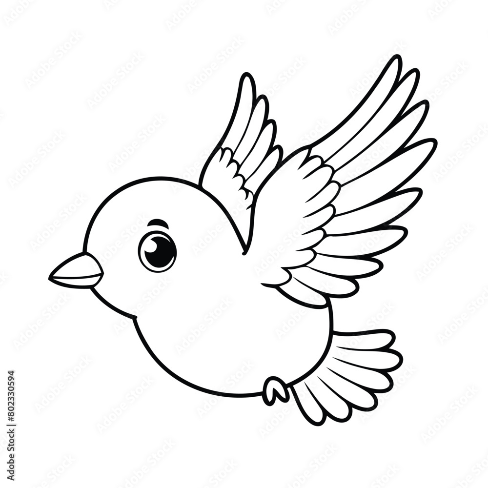 Obraz premium Adorable Bird drawing for children books.eps