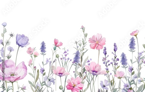 watercolor wildflower border © Sagar