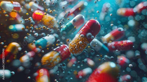 Pharmaceuticals and Medications: Visuals of medications, vaccines, pills, injections, and pharmacy interactions.