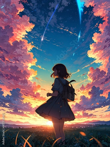 girl in the sunset