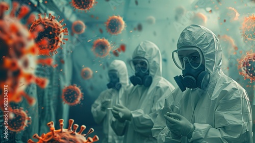 Infectious Diseases: Imagery of infectious disease prevention, treatment, and containment measures. photo
