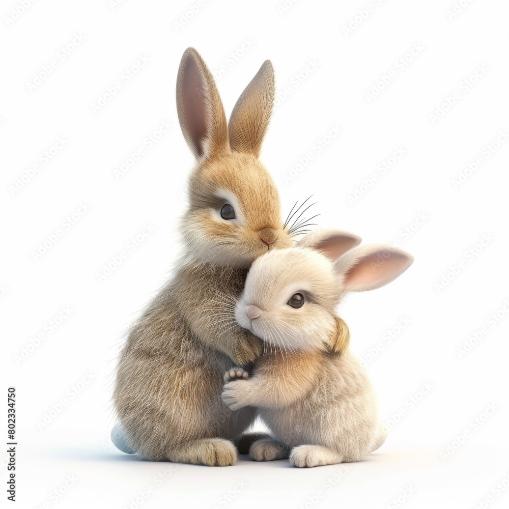 Fototapeta premium 3D rendering cute animal isolated over white background.