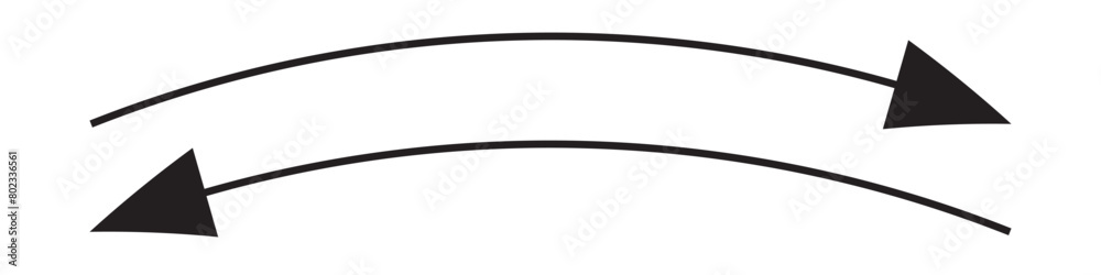 Long arrows icon set. Black horizontal double arrow. right and left black long arrows . Vector illustration. Long arrows icon set. Black horizontal double arrow. right and left black long arrows . Vector illustration.