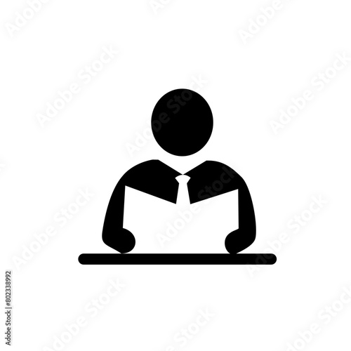 news anchor icon vector illustration with negative space