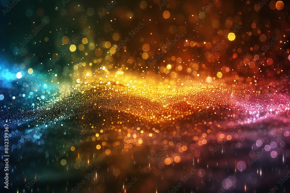 Abstract colorful background with bokeh defocused lights and stars