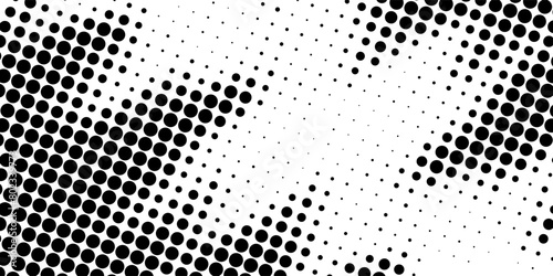 Halftone faded gradient texture. Grunge halftone grit background. White and black sand noise wallpaper. Retro pixilated vector backdrop