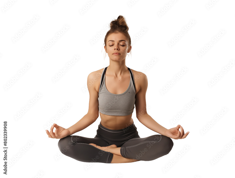 Yoga sports adult woman isolated transparent background Yoga sports adult woman isolated transparent background