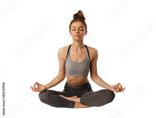 Yoga sports adult woman isolated transparent background