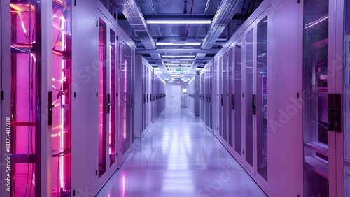 Data center uses bioinformatics to process genomic data for genetic disease research. Concept Bioinformatics, Genomic Data Processing, Genetic Disease Research, Data Center, Healthcare Analysis photo
