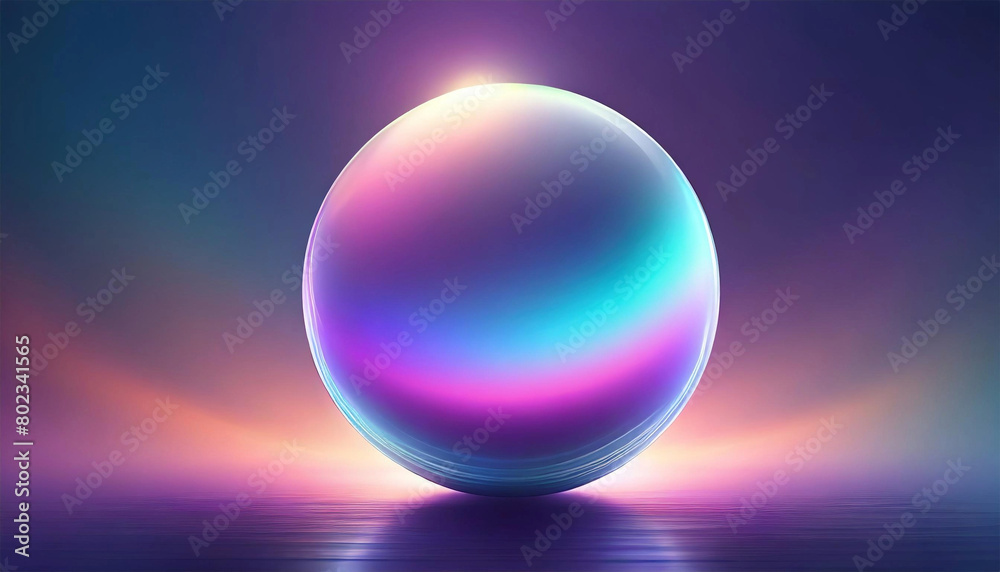 Glowing gradient sphere, glowing ball, ultraviolet neon light. 