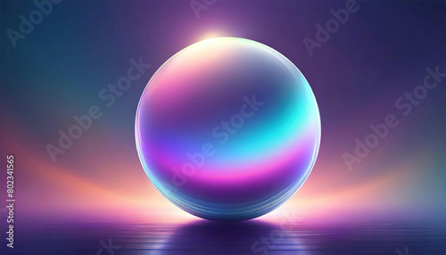 Glowing gradient sphere  glowing ball  ultraviolet neon light. 