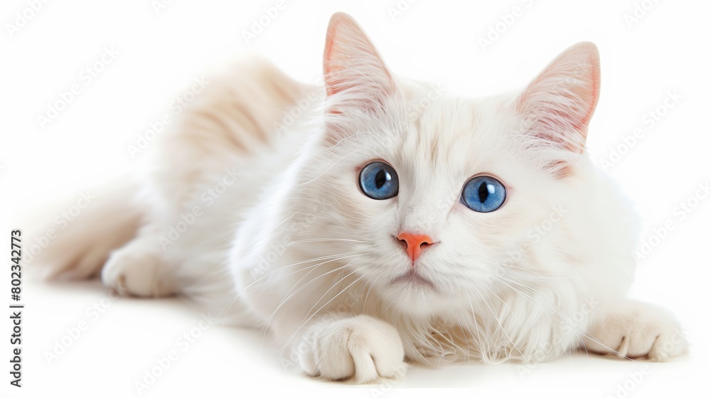 portrait of a cute cat  isolated over white background