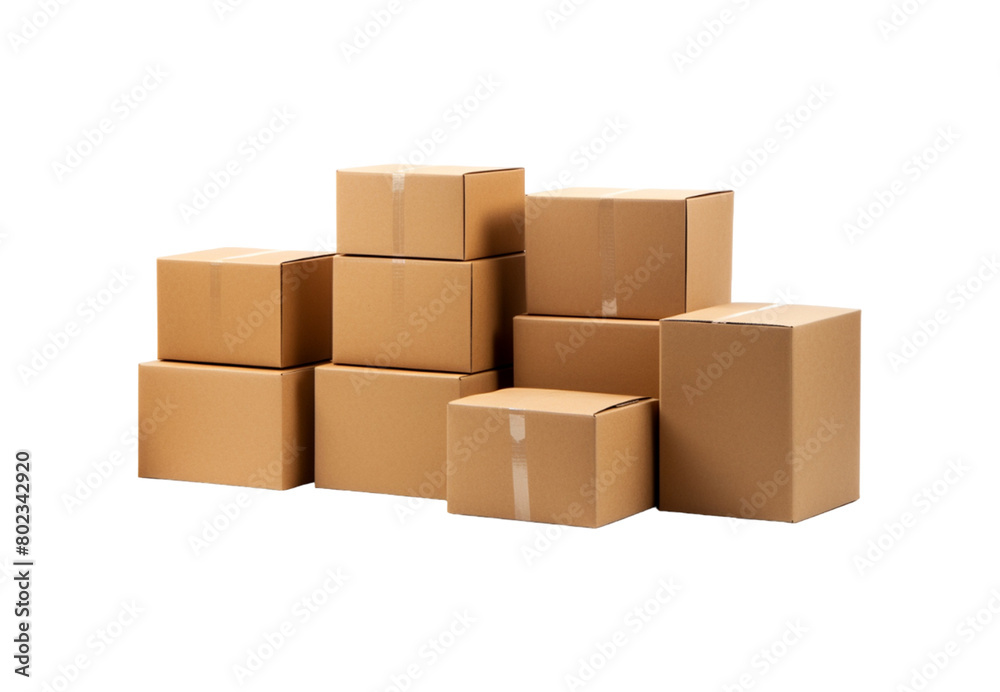 stack of cardboard boxes isolated transparent background stack of cardboard boxes isolated transparent background