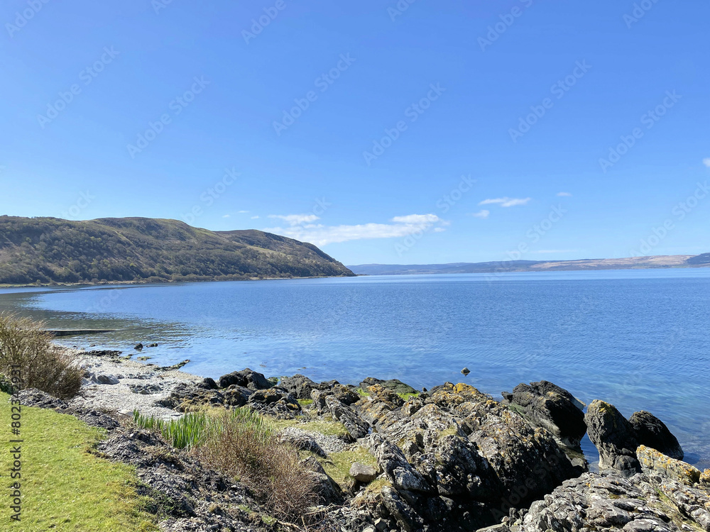 A view of the Isle of Arran in Scotland on a sunny day A view of the Isle of Arran in Scotland on a sunny day