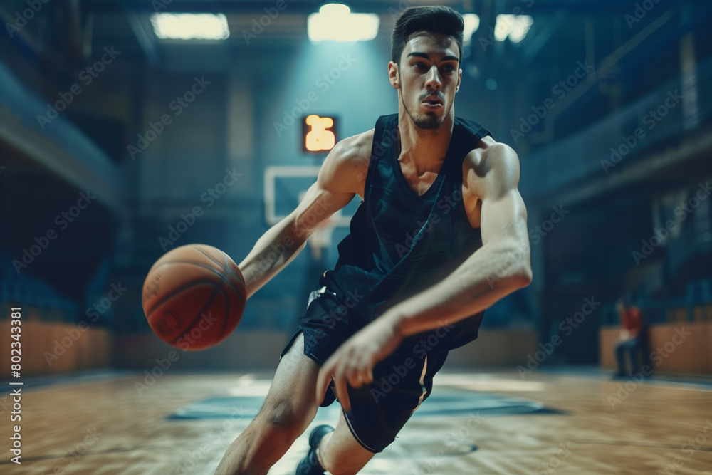 Naklejka premium basketball player in action