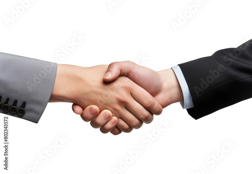 two business people shaking hands isolated transparent background