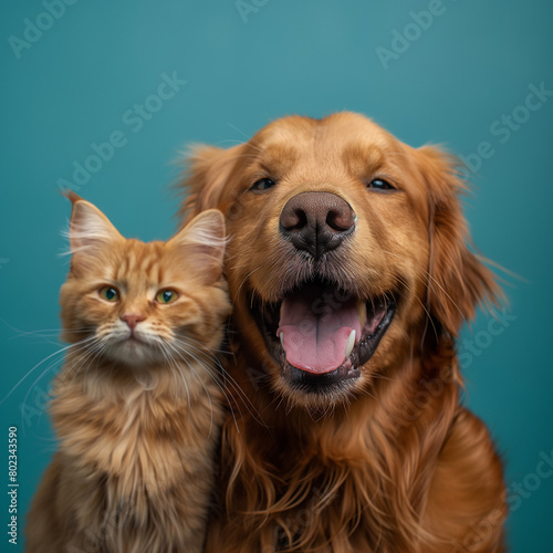 Photos of very cute Happy and Joyful dogs and cats against a visually soothing backdrop.