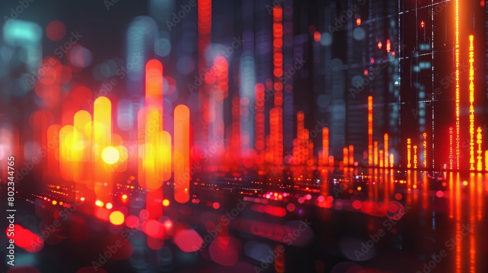 A blurry cityscape with a lot of red and orange lines. The image is abstract and has a futuristic feel to it A blurry cityscape with a lot of red and orange lines. The image is abstract and has a futuristic feel to it