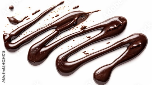Abstract Chocolate Strokes on White Background
