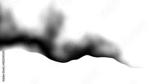 Black smoke steam isolated transparent background. Fog and mist effect for text or space. Overlay with transparent background photo