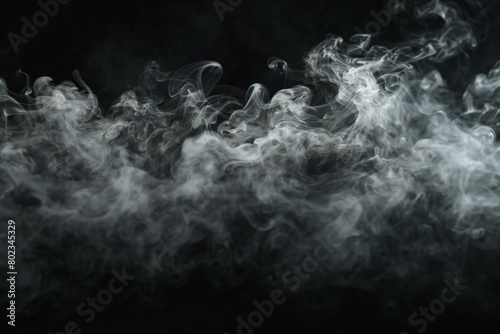 Abstract smoke moves on a black background, Design element, Abstract texture