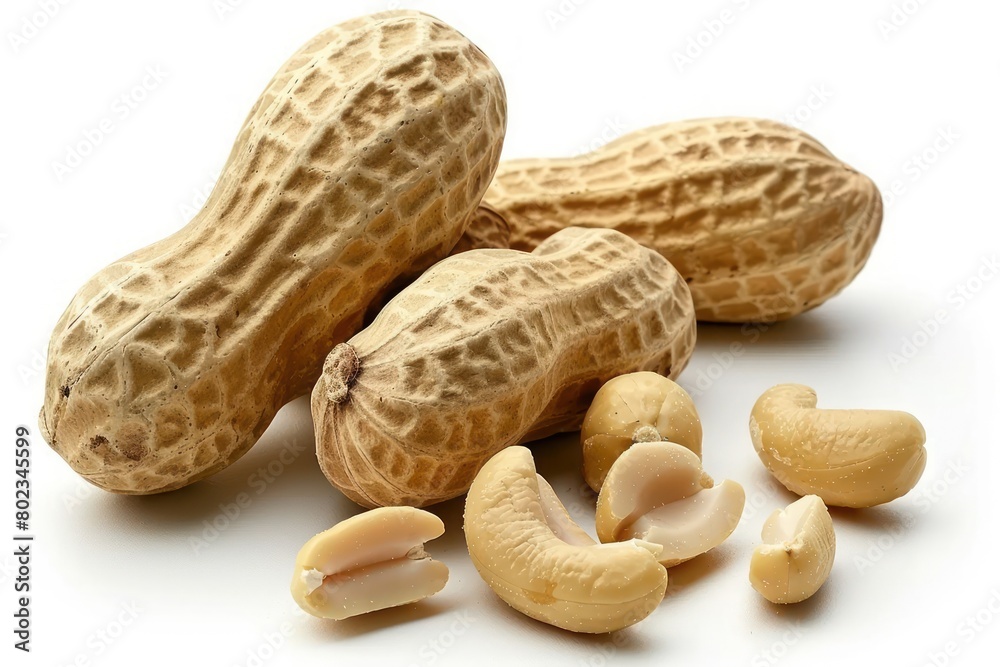 Fresh Peanuts on a Clean White Surface. Organic Nut Snack.
Fresh Peanuts on a Clean White Surface. Organic Nut Snack.