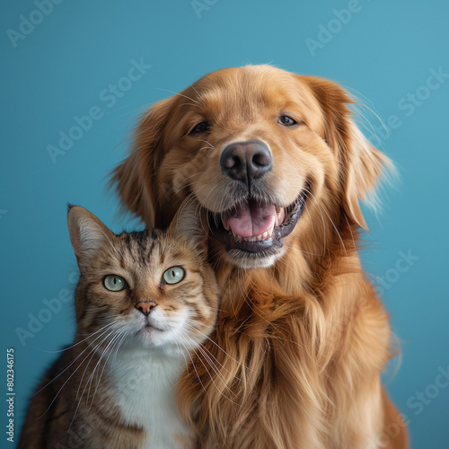 Photos of very cute Happy and Joyful dogs and cats against a visually soothing backdrop.