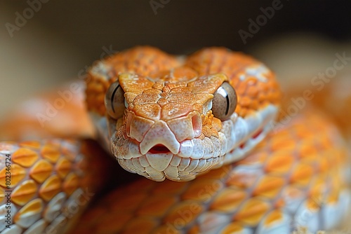 Close up of the head of a Corn snake (Ptyas nasicornis)