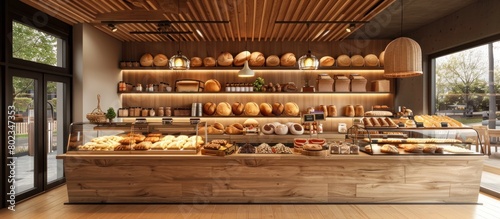 Colorful Lighting Illuminates a Meticulously Crafted Glutenfree Bakery Display photo