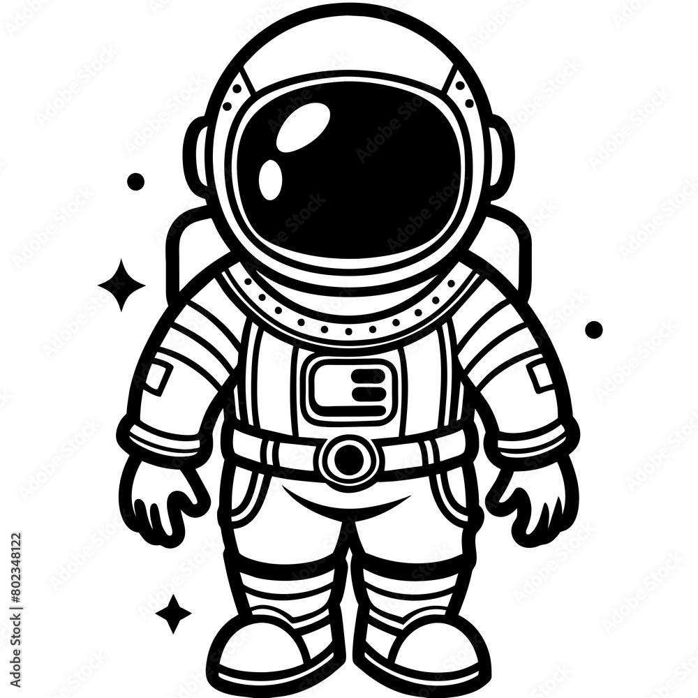 Happy astronaut cartoon character in futuristic robotic design Happy astronaut cartoon character in futuristic robotic design