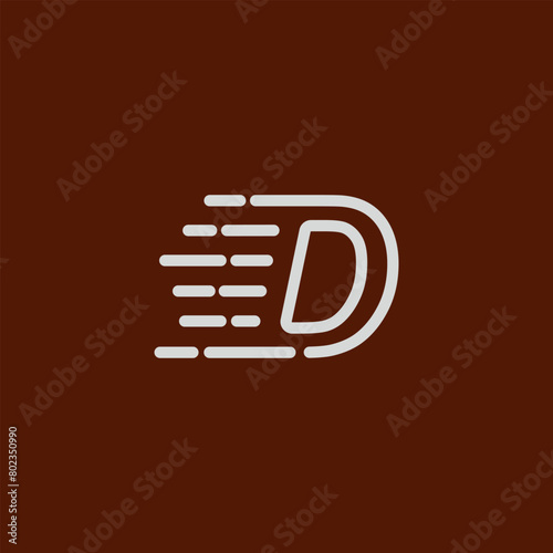 Letter D logo with fast symbol concept 