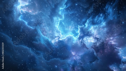 galaxy of Blue  3D render